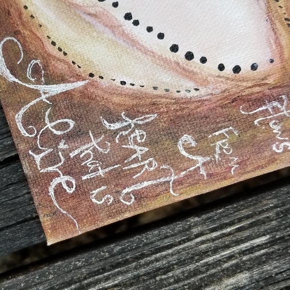 Beauty Original Canvas Art Painting Valentines - Picture 2 of 2